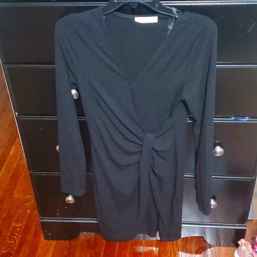 NWOT. Black Wrap Dress